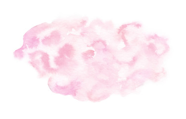 Hand painted pink watercolor texture isolated on the white background. Template for cards and invitations.