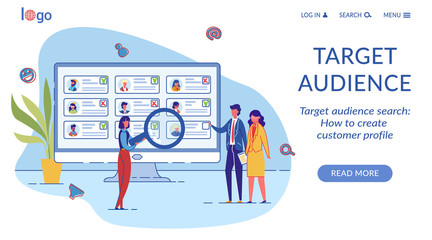 Target Customer Flat Vector Landing Page Template