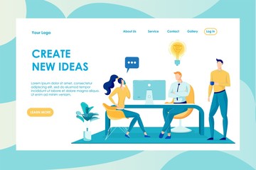 Create New Ideas Landing Page Vector Template