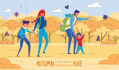 Family, Hiking with Two Kids. Autumn Adventure.