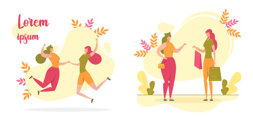 Women Friendship Relationships Flat Vector Concept