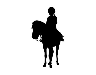 silhouette of a girl on a horse