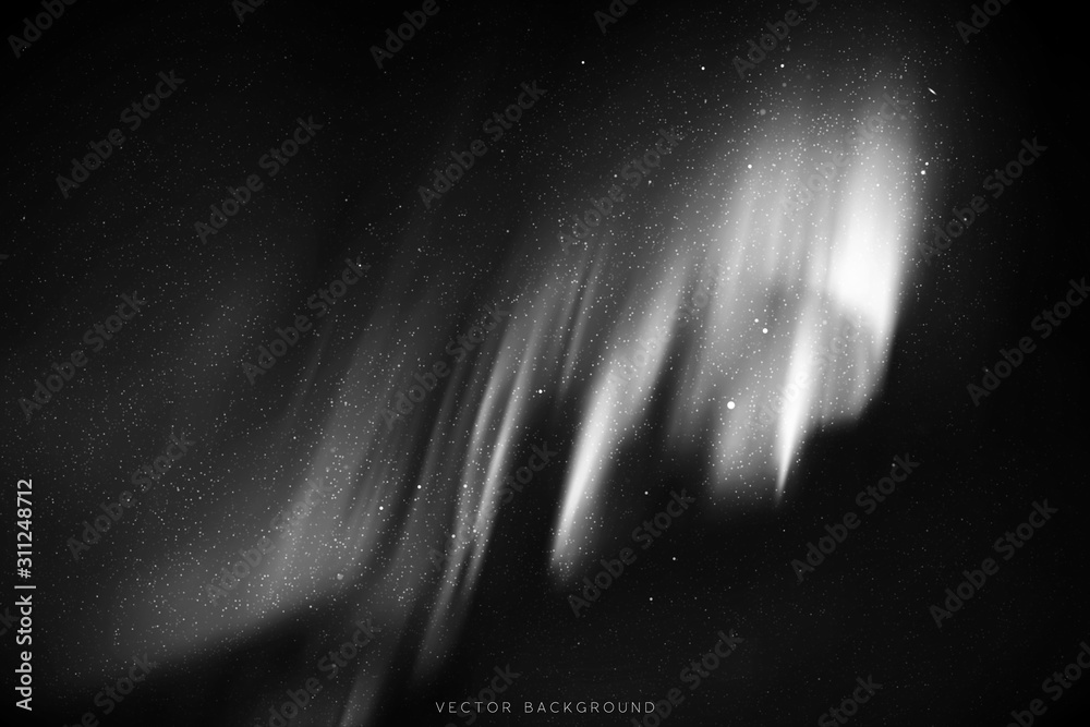 Sticker night starry sky, milky way. galaxy in space. black white background