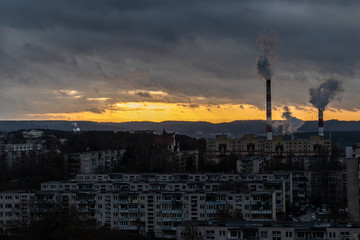 Naklejka premium Sunset in Vilnius