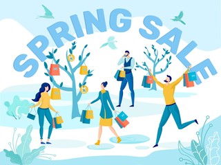 Spring Seasonal Sale Flat Vector Promo Banner