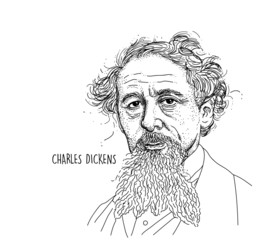 Charles Dickens Line Draw