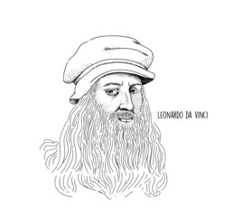 Leonardo Da Vinci Line Hand Drawing 