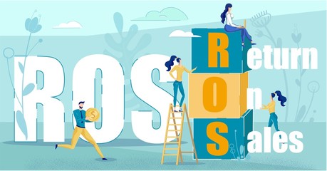 Fototapeta premium Return on Sales Acronym and Business People Poster