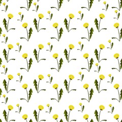 Seamless pattern with dandelions