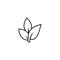 Leaf logo outline icon design vector illustration