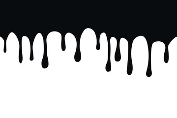 Splash oil flowing and drip. Splatter Blob of paint. Flow ink drops. Isolated vector illustration.