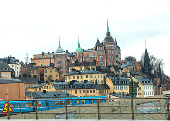 Fototapeta premium Beautiful panorama of the old city of Stockholm