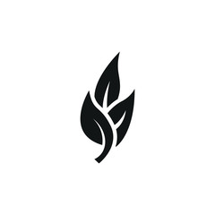 black Leaf logo icon design vector illustration