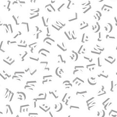 Mosaic of white 3D letters. Vector seamless pattern