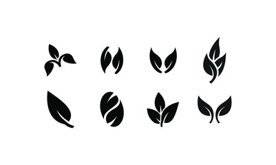 Black Leaf logo icon design vector illustration