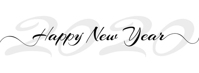 Hand written of Happy New Year 2020