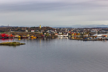 Naklejka na ściany i meble View on the islands of Stavanger city, Norway