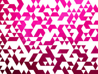 Vector abstract geometric background, pink triangles on white background.