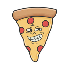 Trolling meme slice of pizza cartoon