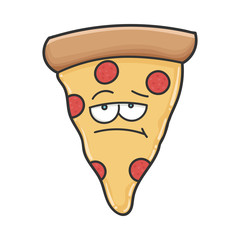 Bored slice of pizza cartoon