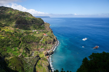 The beautiful coast of the Atlantic ocean on Madeira