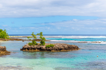 Seascape view in sunny weather, Tanna Island, Vanuatu.