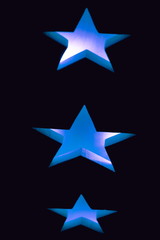 Drei leuchtende Stern - hellblau
