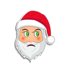 Obraz na płótnie Canvas Emoji santa claus in sticker style. Winter holidays emotion. Santa clause in neutral emoji icon