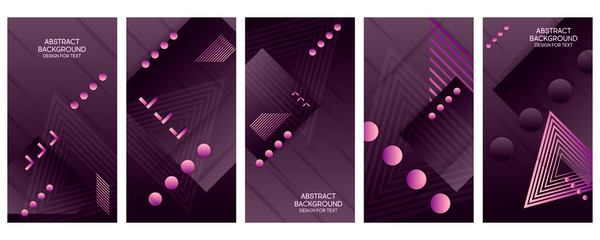 Set color cards background design futuristic design posters geometric