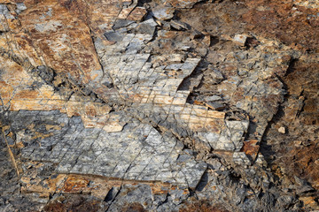 Benton shale formation in Dinosaur Ridge Park near Morrison, Colorado