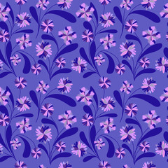 Seamless pattern with different flowers