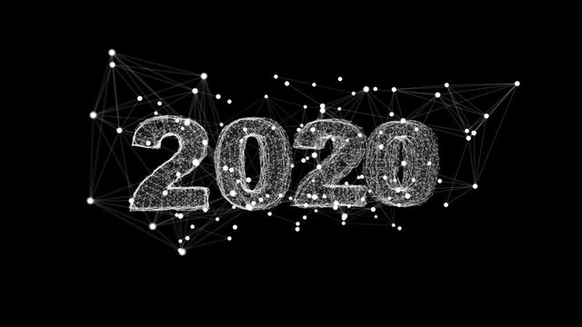 Abstract Plexus Animation Background with Text 2020