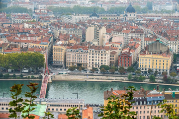 Lyon cityscape, Views of the Lyon city, France, travel Europe