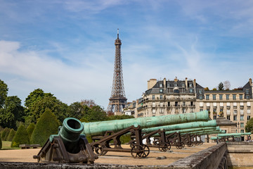 Ancient Cannons on Display in Front of Les Invalides in Paris