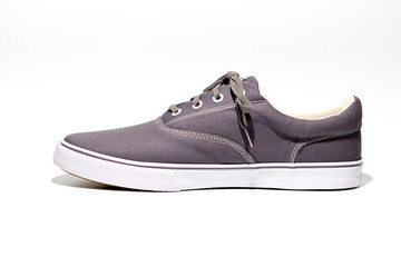 classic gray shoes on white background