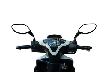 Motorcycles view in front of motorcycles, isolated on white background.