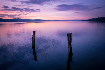 Fototapeta premium sunset on lake