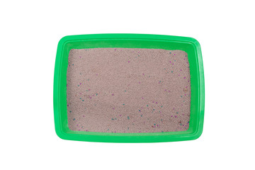 Cat litter box isolated on white background