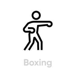 Boxing sport icons