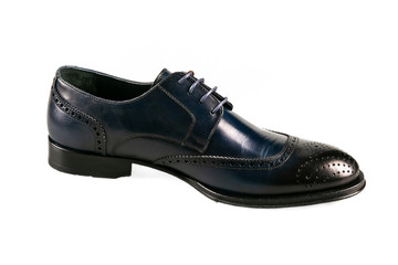 navy leather shoe