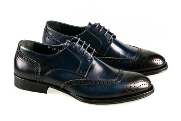 blue leather shoes
