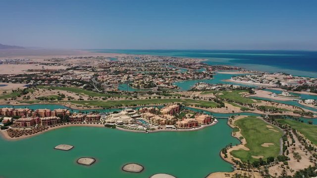 Drone overview of the Beautiful modern town in Egypt 6