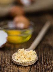 Some Powdered Eggs (close-up shot; selective focus)