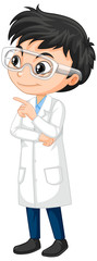 Fototapeta premium Boy in science gown on isolated background
