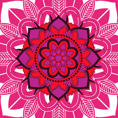 Mandala patterns in pink and purple color