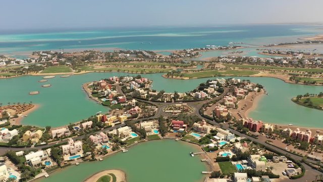 Drone overview of the Beautiful modern town in Egypt 3