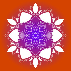 Mandala patterns on orange background