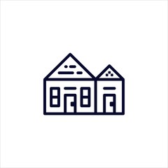Home or House or Building Line Vector, Building Line Clean Vector Logo. Simple and creative Logo Design.