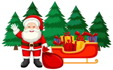 Christmas theme with Santa and presents