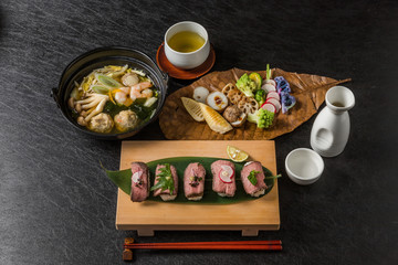 Fototapeta na wymiar 高級ローストビーフ　Roast beef of highest quality Japanese 